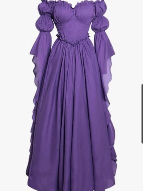 Romantic Renaissance Purple Off-Shoulder Maxi Dress Size L/Xlrg